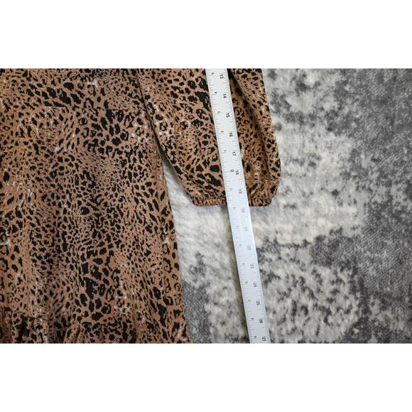 Anthropologie Maeve Dress Womens Knit Cut Out Tie Back Leopard Size 4 - Picture 5 of 8